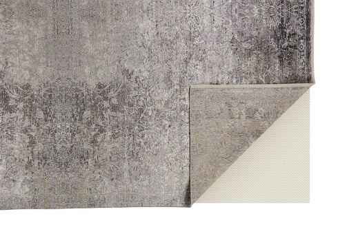 4' X 5' Tan And Gray Oriental Distressed Area Rug